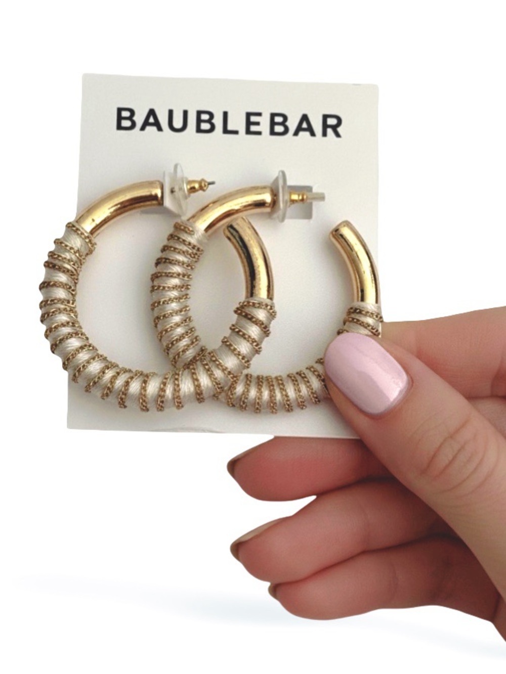 BAUBLEBAR Wrapped Curb Chain Open Hoops